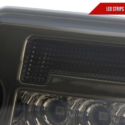 For Jeep Wrangler 1997-2006 Front Bumper LED Turn Signal Lights Chrome Housing Smoked Lens