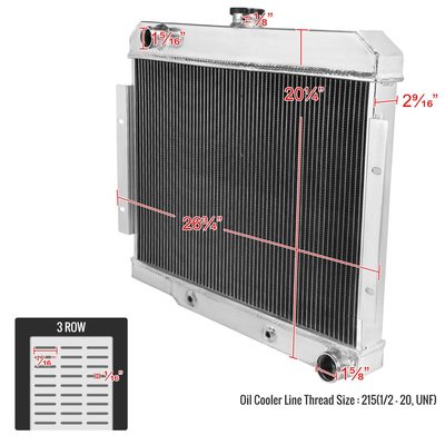 1972-1986 Jeep CJ Series MT Aluminum 3-Row Performance Radiator