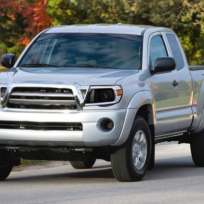 2005-2011 Toyota Tacoma LED Bar Projector Headlights Matte Black/Clear Lens