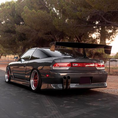1989-1994 Nissan 240SX S13 HB Tail Lights & Trunk Light Chrome/Red Clear
