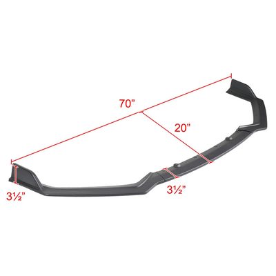 2018-2020 Infiniti Q50 Sport Matte Black Polypropylene 3Pcs Bumper Lip Set