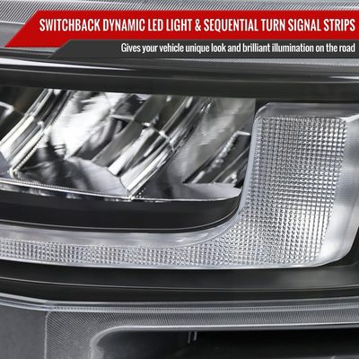 2019-2021 Chevy Silverado 1500 Full LED Projector Headlights LED Signal Black