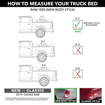 Fits 2019-2026 Ram 1500, 5'7" Bed (GHF-6610227)