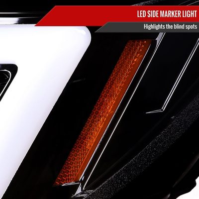 2006-2007 Subaru Impreza WRX STI LED Bar Signal Projector Headlights Black