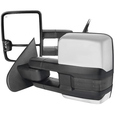 2014-2016 Chevy Silverado/Sierra Heated ATS Manual Chrome Towing Mirrors Smoke