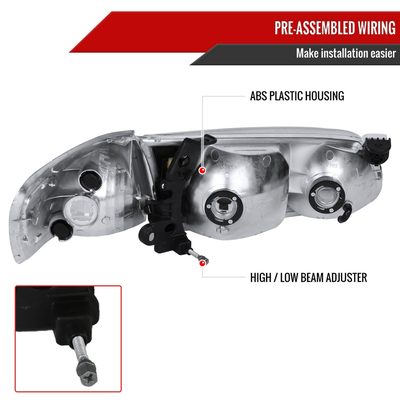 2000-2001 Toyota Camry Factory Headlights w/Amber Reflectors Chrome/Clear