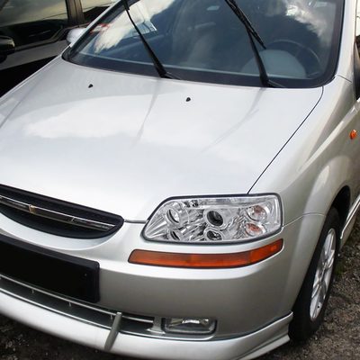 2004-2008 Chevy Aveo Dual Halo Projector Headlights Chrome/Clear Lens