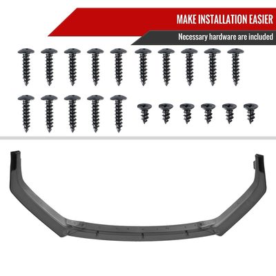 2018-2019 Hyundai Sonata Glossy Black 3Pcs Front Bumper Lip Splitter Kit