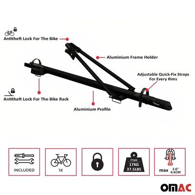 2009-2013 Subaru Forester III Bike Rack Carrier Roof Racks Set Black 3Pcs