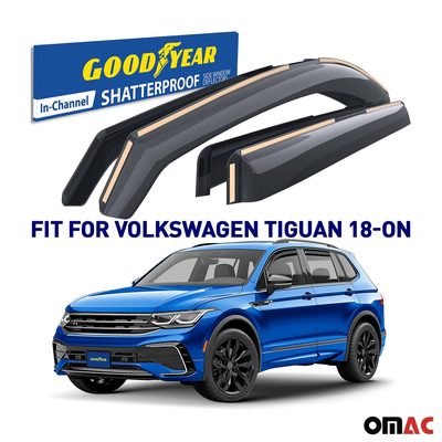 Goodyear Wind Deflectors for Volkswagen Tiguan 2018-2025 Shatterproof 4x