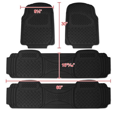 Universal fit Rubber NonSlip Car Floor Mats Liner All Weather 4Pcs Black