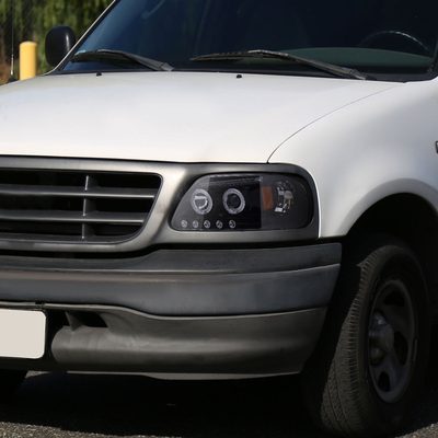 1997-2004 Ford F-150 / 1997-2002 Expedition Dual Halo Projector Headlights Smoke