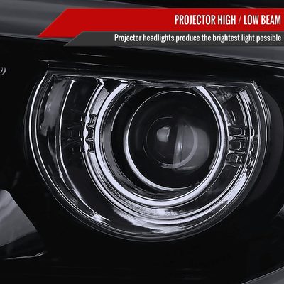2014-2019 GMC Sierra 1500/2500/3500 LED Bar Headlights LED Signal Lights Black
