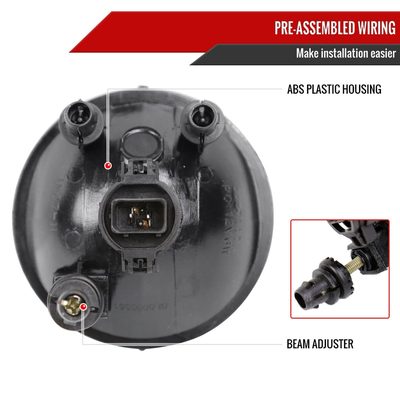 2011-2013 Toyota Highlander 7117 Fog Lights Kit Switch & Wiring Harness Chrome