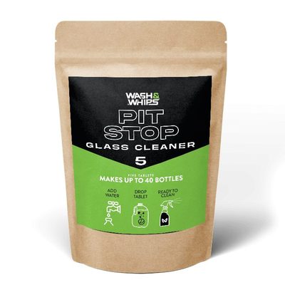 WASH&WHIPS Pit Stop Glass Cleaner / All Surface Cleaner Refill Tablets (Makes 5 Gallons)