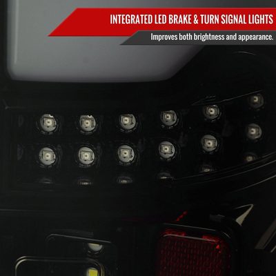 2019-2024 Dodge RAM 1500 White LED Bar Tail Lights Glossy Black/Smoke Lens