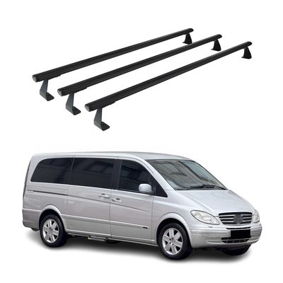 2016-2023 Mercedes Metris Roof Racks Cross Bar Black Alu 3 Pcs