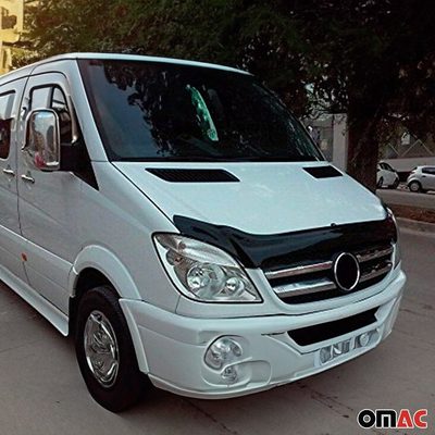 2006-2013 Mercedes Sprinter W906 Bug Shield Hood Deflector & Window Visor Kit 3Pcs Smoke