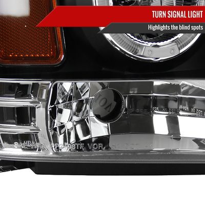 2008-2010 Ford F-250 F-350 F-450 Dual Halo Projector Headlights Matt Black