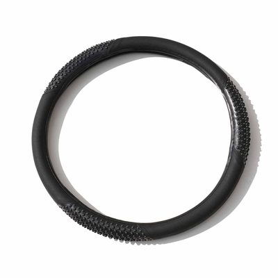 14.5-15.5’’ Steering Wheel Cover Black Leather Breathable Anti-slip