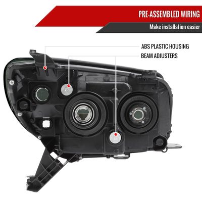 2006-2009 Toyota 4Runner SR5 Limited Projector Style Headlights Chrome/Smoke