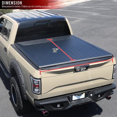 2019-2022 Dodge RAM 1500 Crew Cab 6.4ft Bed 1PC Soft Roll Up Tonneau Cover