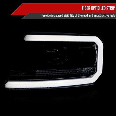 2004-2008 Ford F-150/Lincoln Mark LT LED CBar Projector Headlights Smoke