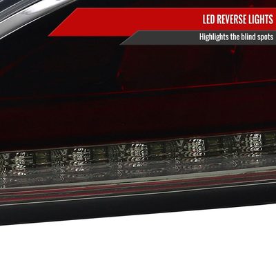 2010-2016 Hyundai Genesis Coupe White Bar LED Tail Lights Chrome/Red Smoke