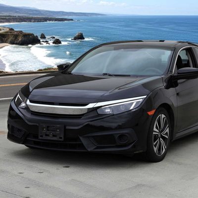 For Honda Civic 2016-2021 Projector Headlights Sequential DRL Matte Black Housing Clear Lens