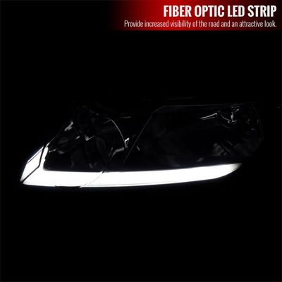 2006-2011 Honda Civic 4DR Sedan Factory Headlights w/LED Strip Chrome/Smoke