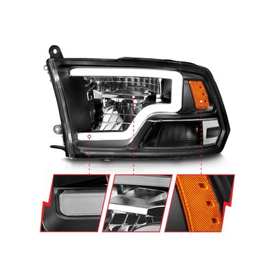 Anzo Black Crystal U-Bar Headlights 111539