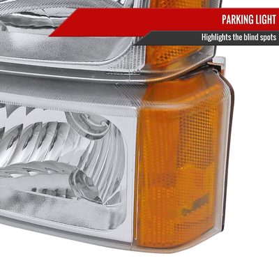 2002-2006 Chevy Avalanche/ 03-2007 Silverado Factory Headlights Bumper Lights
