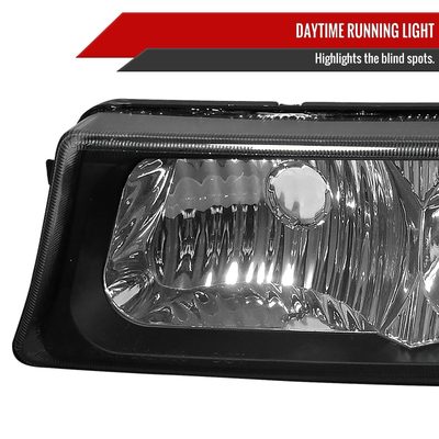 2002-2007 Chevy Silverado/Avalanche Bumper Lights Matte Black/Clear Lens
