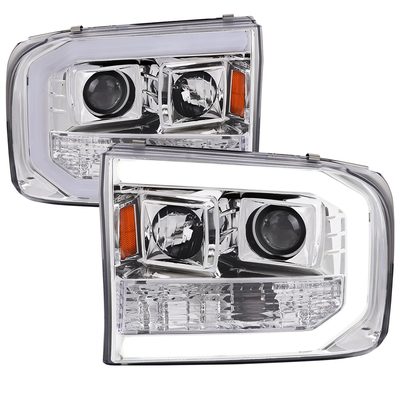 1999-2004 Ford F-250/350/450/550 /2000-2004 Excursion LED Bar Headlights Chrome