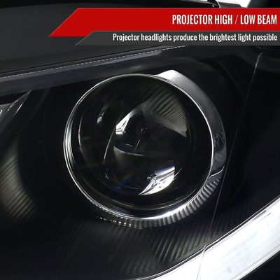 2006-2008 Audi A4 R8 Style LED Light Bar Projector Headlights Matt Black/Clear