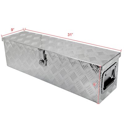 Universal 31" Heavy Duty Silver Aluminum Tool Box w/ Side Handles Lock & Keys