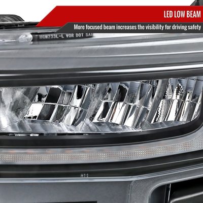 2019-2021 Chevy Silverado 1500 Full LED Projector Headlights LED Signal Black