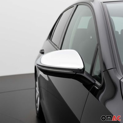 2015-2021 VW Golf Mk7 Side Mirror Cover Caps Stainless Steel Silver 2 Pcs