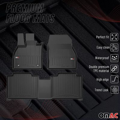 2023-2026 Subaru Solterra / Toyota BZ4X Premium Floor Mats Liners Full Set All Weather Heavy Duty