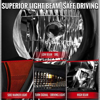 For Chevrolet Colorado 2015-2022 Factory Headlights Matte Black Housing Clear Lens