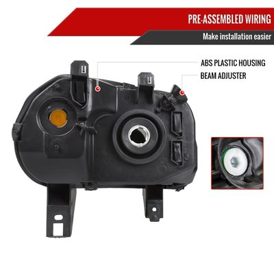 2006-2011 Chevy HHR Factory Style Headlights Matte Black Housing/Clear Lens