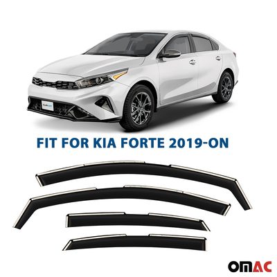 Clim Art Wind Deflectors for Kia Forte 2019-2025 Shatterproof Dark Smoke 4 Pcs