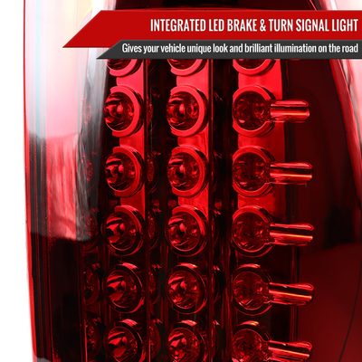 2007-2009 Dodge RAM LED Tail Lights Chrome Housing/Red Lens
