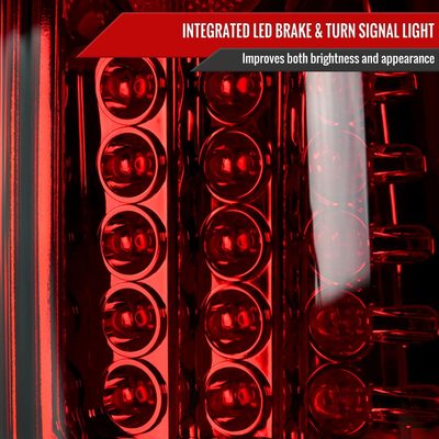 1997-2007 Ford F-150/F-250/350/450/550 Styleside LED Tail Lights Chrome/Red