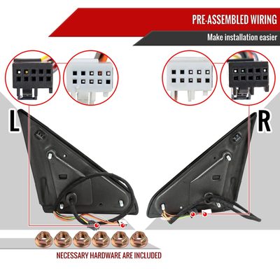 2013-2015 Dodge RAM Heated Towing Mirrors Clear Lens Turn & Puddle Lights