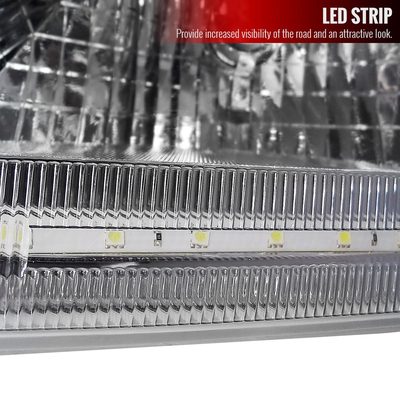 1997-2004 Ford F-150/Expedition Factory Headlights SMD LED Light Strip Chrome