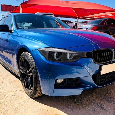 2012-2015 BMW F30 3 Series Sedan Dual U-Bar Headlights LED Signal Lights Jet Black