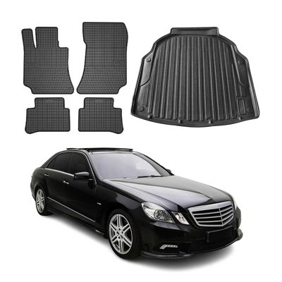 2010-2016 Mercedes E Class W212 Sedan Floor Mats & Cargo Liner Full Set All Weather