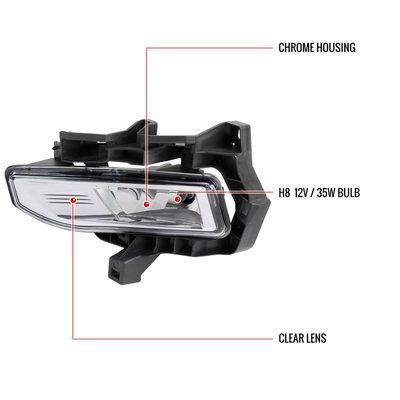 2017-2019 Nissan Versa Note Hatchback H8 Fog Lights Kit Chrome/Clear Lens