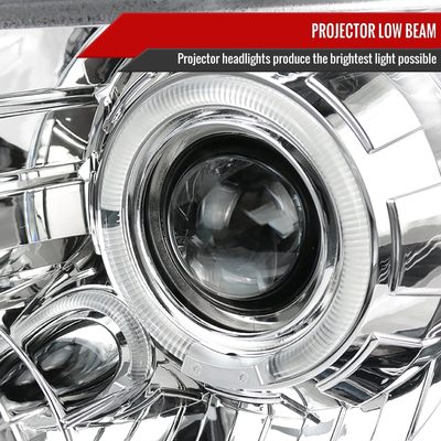2009-2014 Ford F-150 Dual Halo Projector Headlights Chrome/Clear Lens